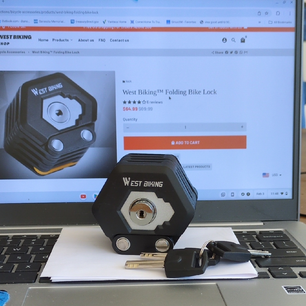 Black Folding Bike Lock
